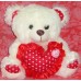Cream Bear with Red Heart