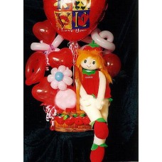 Mylar balloons with girl arrangement