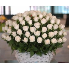 White Rose Basket