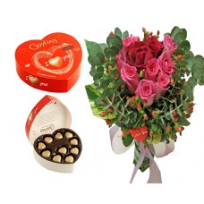  12 Roses with Belgian Chocolate