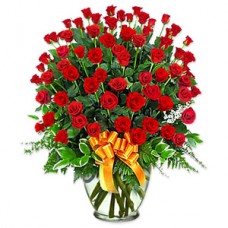5 Dozen Red Roses in Vase