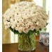 100 Premium White Roses 