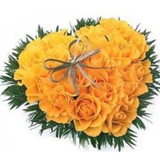  Yellow Roses Heart Shape Arrangement